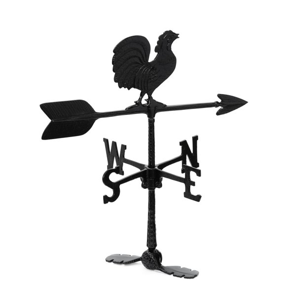 Klassen Bronze Rooster Cast Aluminum Weathervane, Black