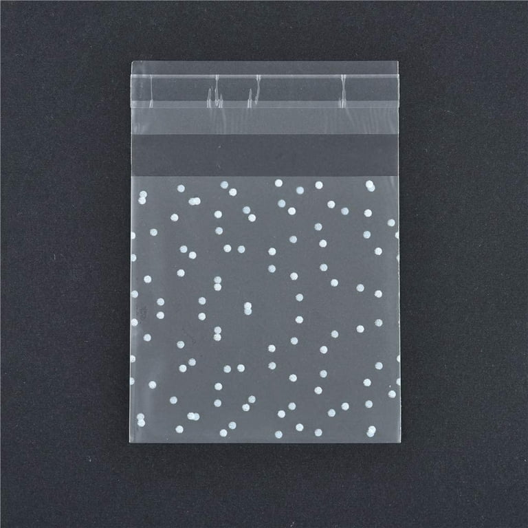 100Pcs Plastic Transparent Cellophane Bags Polka Dot Candy Cookie