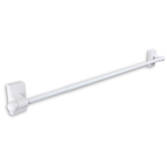 Contemporary Home Living 30" White Contemporary Magnetic Single Curtain Rod