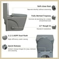 thumbnail image 6 of 1.1/1.60 GPF Dual-Flush One Piece Toilet, Water-Saving Elongated Comfort Height Floor Mounted, Soft Close Seat,LIGHT GREY, 6 of 7