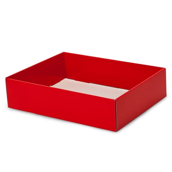 6 PK, Red Gourmet Decorative 12 x 9 x 3" Corrugated Trays For Party, Holiday & Events