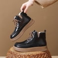 thumbnail image 5 of Black Women'S Fashion Casual Ankle Boots Thick Sole Height Increasing Warm Lined Short Boots Comfortable Outdoor Walking Shoes Size 39, 5 of 9