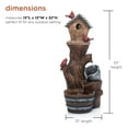 thumbnail image 4 of Alpine Corporation 13" x 32" Outdoor Polystone Birdhouse Barrel Fountain, Brown, 4 of 11