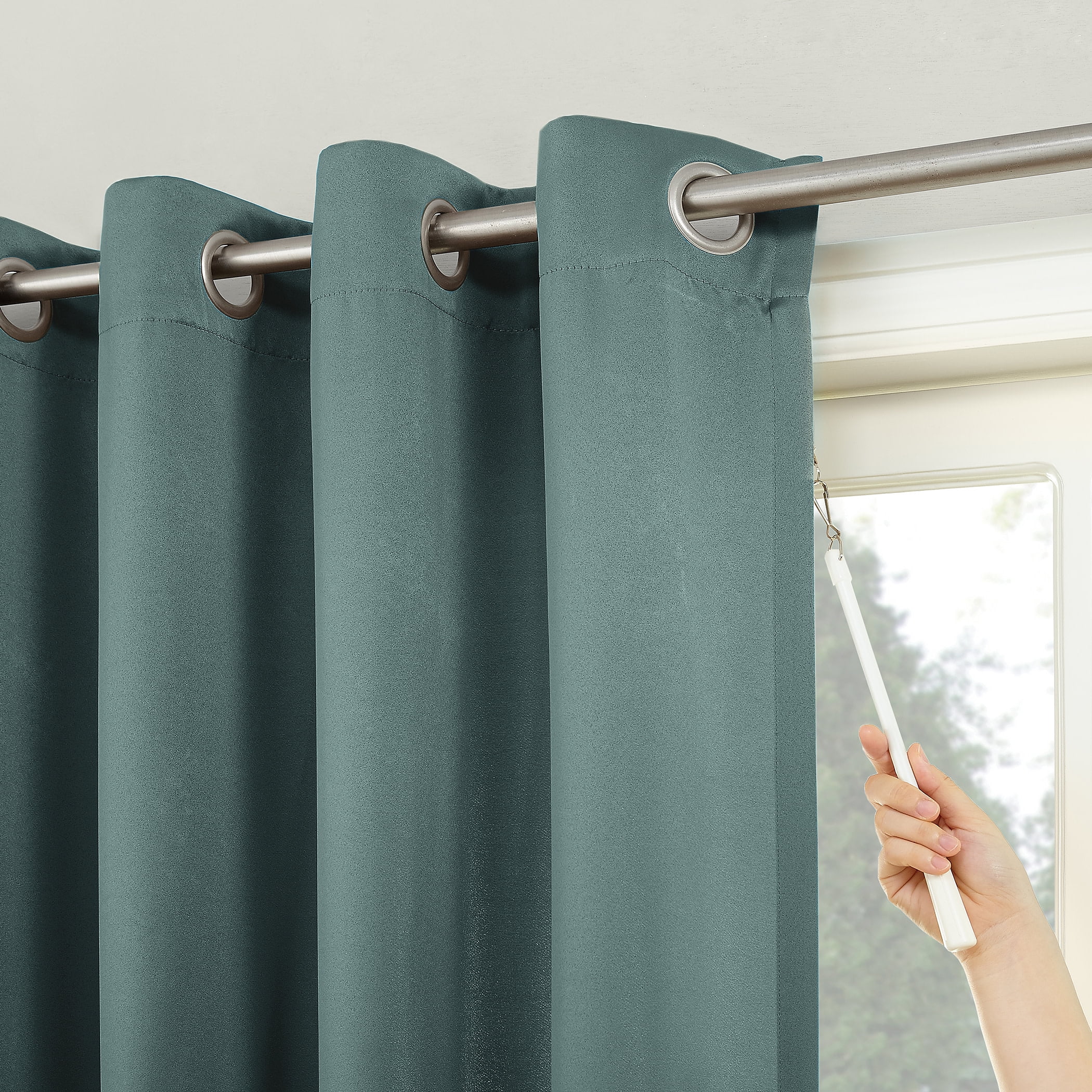 Sun Zero Conrad Extra-Wide Blackout Sliding Patio Door Curtain Panel, 100"X84", Mineral