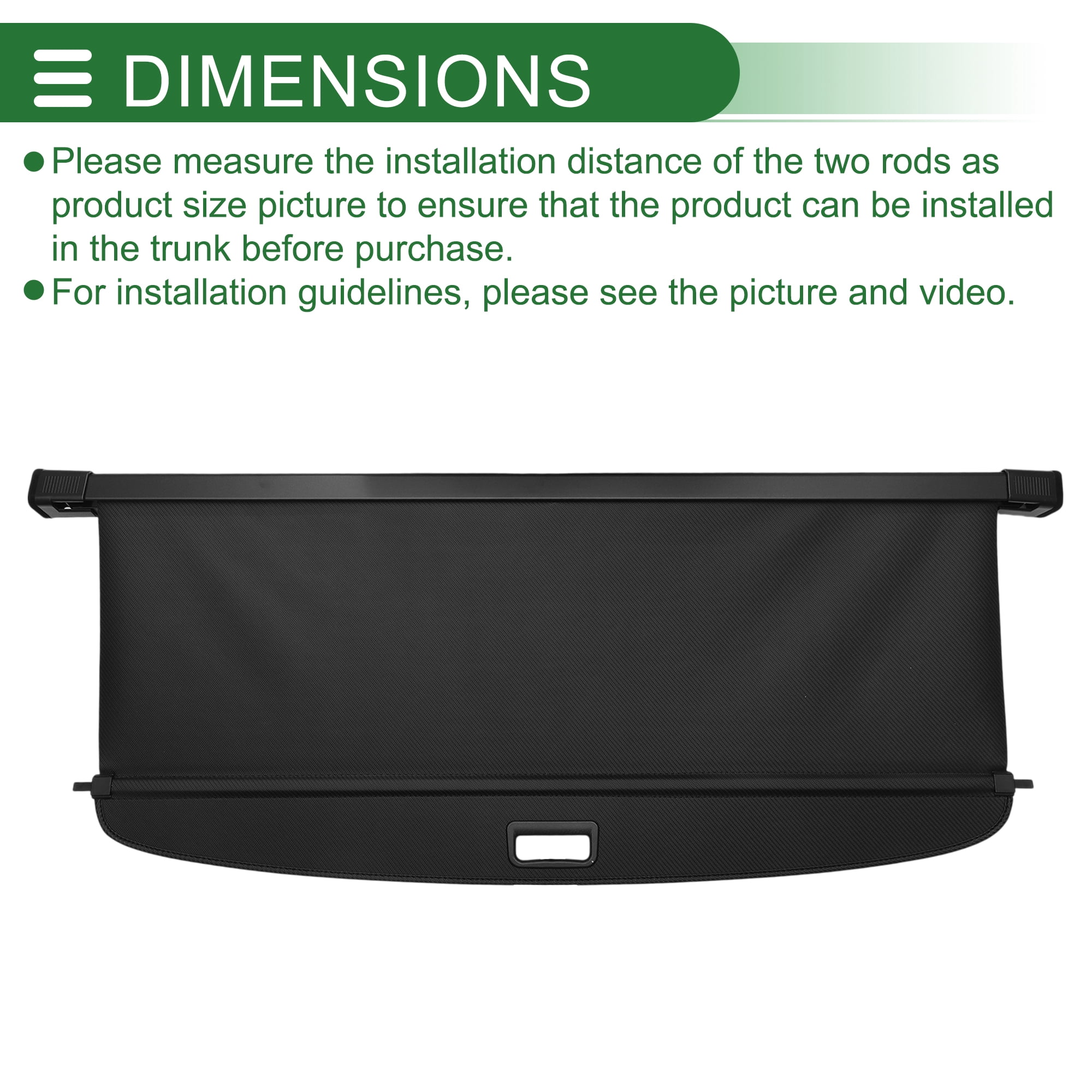 Unique Bargains Retractable Cargo Cover Black for Volkswagen Touran 2015-2021
