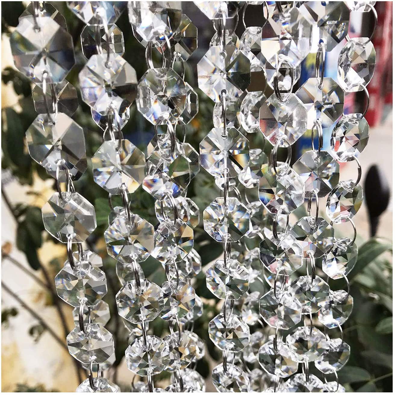 Sweet Home 5 Pieces Clear Faux Crystal Beads Chandelier Chain Garland Wedding 