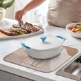 thumbnail image 2 of Brown Boho Line Art Plant Pattern Dish Drying Mat for Kitchen 1 Pack, Ultra Absorbent Microfiber Dishes Drainer Mats,16"x18", 2 of 6