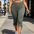 thumbnail image 5 of Maean Women's Capris Leggings Workout Athletic Elastic Waist Yoga Pant Casual Solid Color Pants, 5 of 7