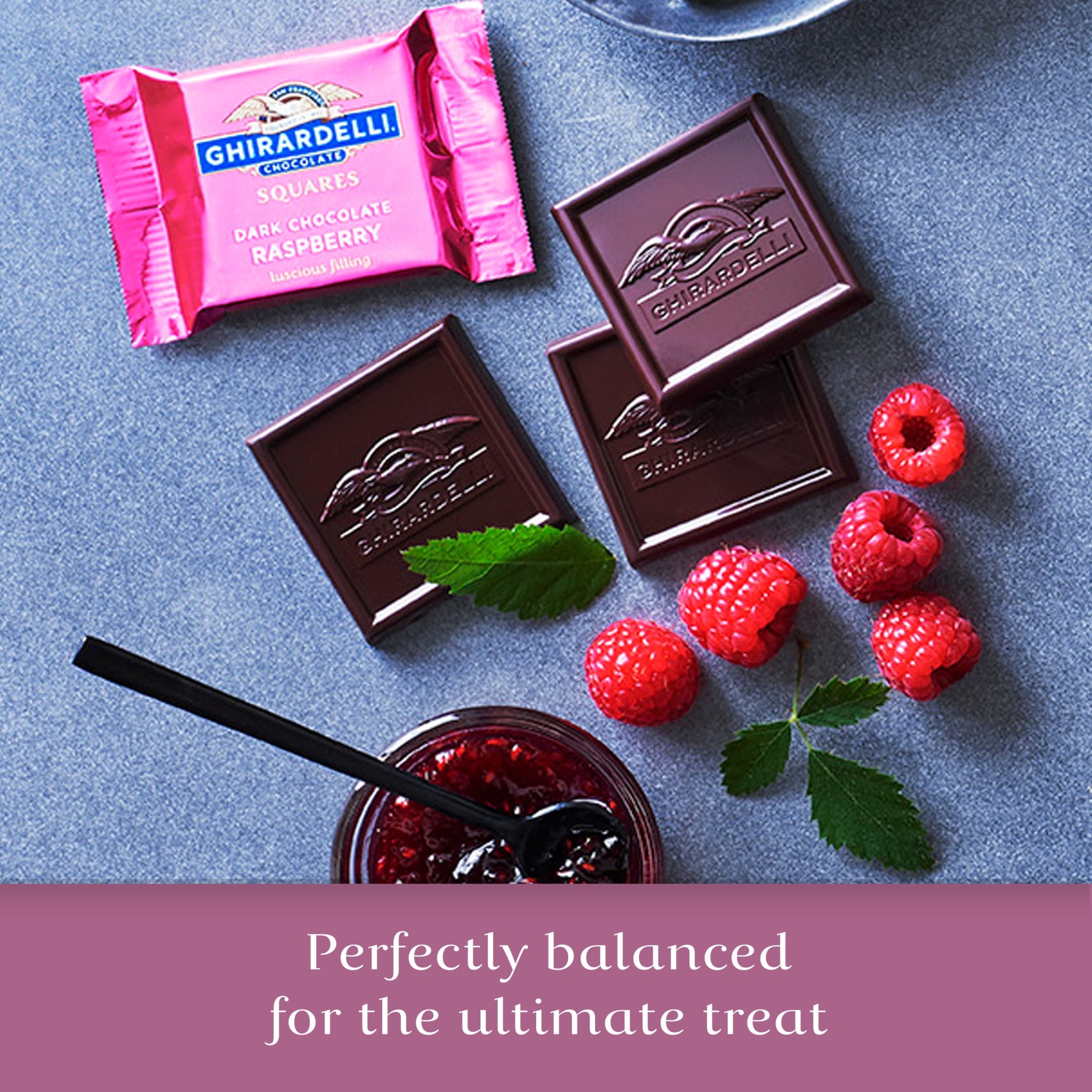 GHIRARDELLI Dark Chocolate Raspberry SQUARES, 9 oz Bag