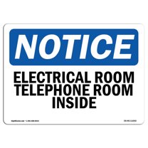 OSHA Notice Sign - Electrical Room Telephone Room Inside | Plastic Sign | Protect Your Business, Construction Site, Warehouse & Shop Area | Made in the USA