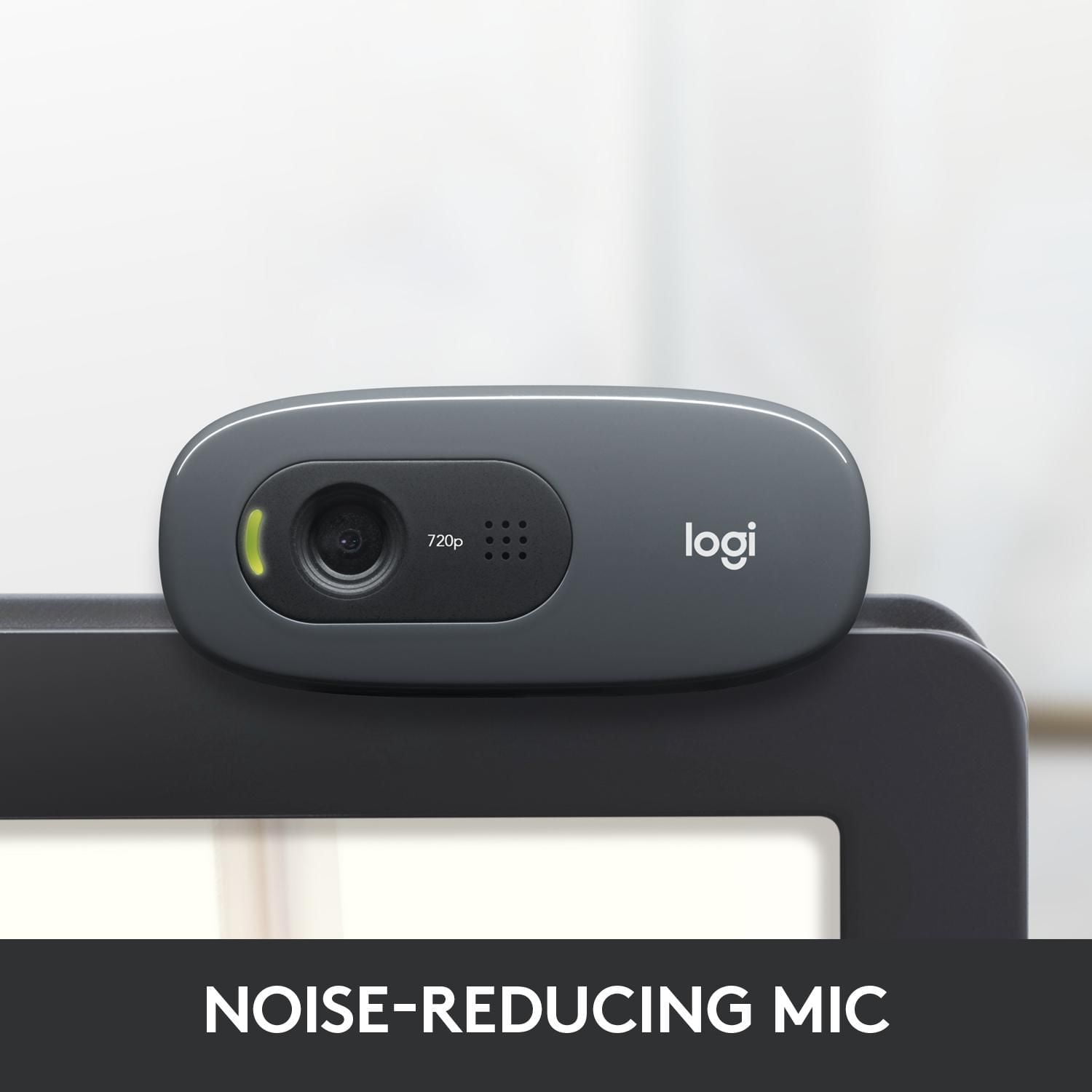 Logitech C270 HD Webcam with noise-reducing mics for video calls