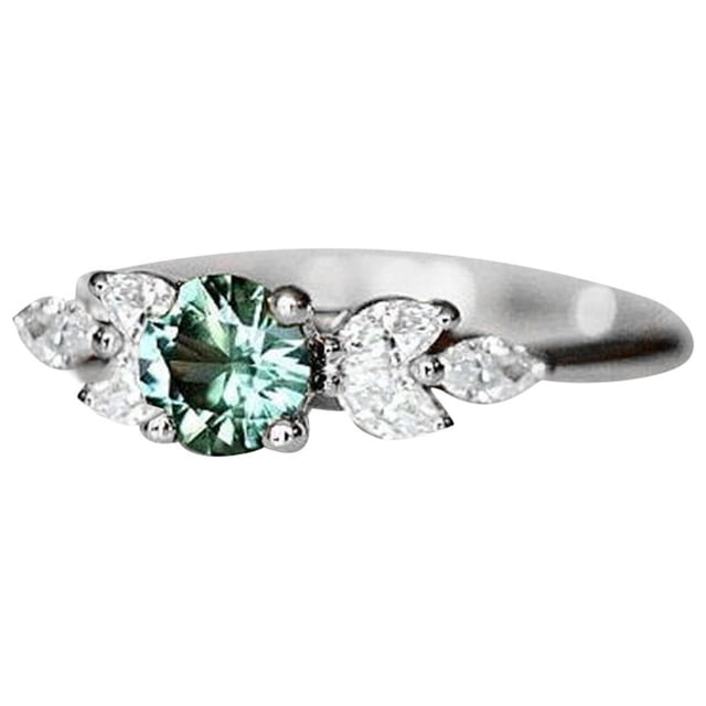 Fashion Ring With Diamond Ring Natural White Romantic Wedding Jewelry Size 8