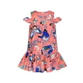 thumbnail image 3 of Girls Dress Cold Shoulder Pink Ruffle Cotton Casual Sundress 4 Years, 3 of 6