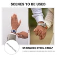 thumbnail image 4 of 22mm Curved End Solid Stainless Steel Bracelet Watch Band Strap (Silver), 4 of 5