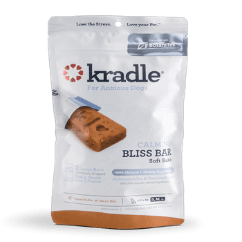 Kradle Calming Bliss Bar, Soft Bake Peanut Butter-Bacon Flavor Dog Dry Bar Treat, 2CT