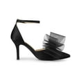 thumbnail image 3 of BLISSFUL STEP Women's Shoes Bow Tie Ankle Strap Stiletto Heel Pointy Toe Sandals Black 10, 3 of 7