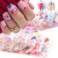 thumbnail image 1 of 10 Sheets Flower Print Nail Foil DIY Transfer Sticker Nail Decal for Valentine, 1 of 8