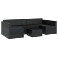 thumbnail image 5 of vidaXL 2 Piece Garden Lounge Set with Cushions Black Poly Rattan, 5 of 5