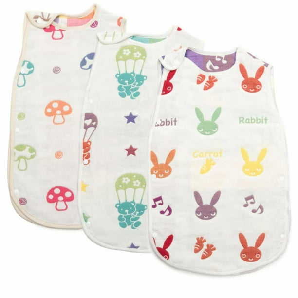 KaWaii Baby Couverture Portable Sleep Sac Double Couche 100% Mousseline Jacquard Coton Chaud et Confortable (M) 6-12 Mois, Pomme de 3