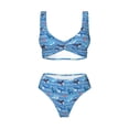 thumbnail image 4 of Daiia Blue Fish Women's Bikini Set Two Piece Swimsuit High Waisted Bikini Adjustable Straps Bikini Perfect for Beach, Pool, and Summer Vacation-X-Large, 4 of 9