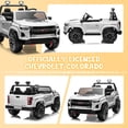 thumbnail image 6 of UBesGoo 24V 2 Seat Licensed Chevrolet Colorado Electric Ride on Car Toy for Toddler Kid w/ Remote Control, LED Lights, White, 6 of 10