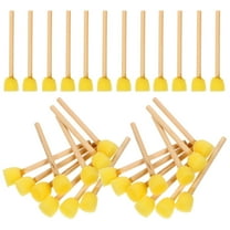 RENACLIPY 100Pcs Round Sponge Paint Brushes Yellow Stencil Paint Brush Set for Kids Back to School Art Supplies