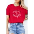 thumbnail image 3 of Merry & Bright Christmas T-Shirt – Festive Holiday Graphic Tee for Women & Men, 3 of 6