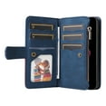 thumbnail image 2 of Multifunctional Case for iPhone 7 Plus, iPhone 8 Plus,9 Credit Cards Holder with Wrist Strap, Premium PU Leather Zipper Wallet Purse Magnetic Flip Phone Cover For iPhone 8 Plus/7 Plus, Blue, 2 of 12