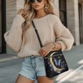thumbnail image 4 of HELLHERO Waterproof Purse Satchel for Travel Daily Everyday, PU Leather Durable Fashion Satchel Bag, Butterfly Moon, 4 of 7
