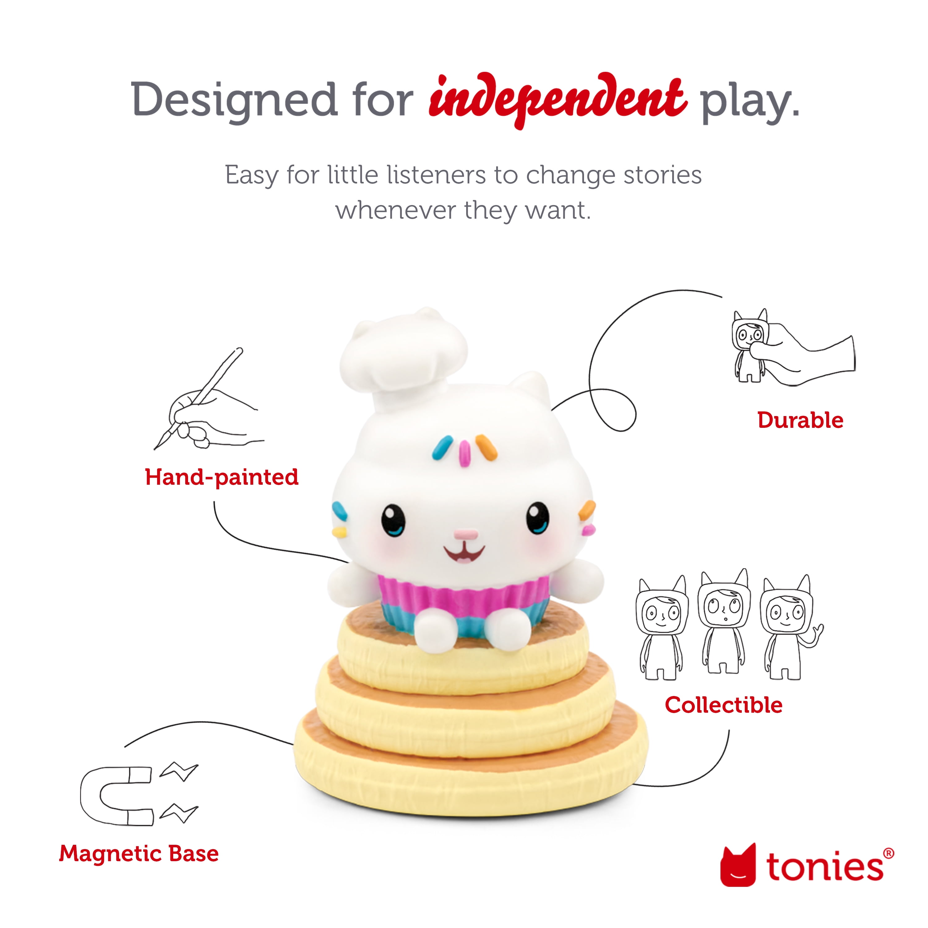 tonies Toniebox 2 Bundle with Gabby, Cakey Cat and Kitty Fairy from Gabby Dollhouse – Sky Blue (English)