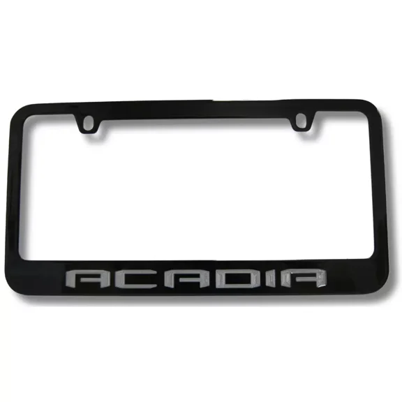 GMC Acadia Engraved Logo Solid Metal Black License Plate Frame Official Licensed