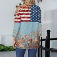thumbnail image 4 of FrzhBrz Womens 4th of July 3/4 Sleeve T Shirts Round Neck Tunic Tops for Women Vintage Patriotic Flag and Flower Print American 250 Anniversary Shirts, 4 of 5