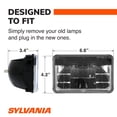 thumbnail image 4 of SYLVANIA - H4651 LED Sealed Beam Headlight - 4 x 6 Inch Rectangle - Cool White 6000K Sealed Beam Headlamp - Retrofit Light, Truck, Car, Motorcycle (Contains 1 Bulb), 4 of 8