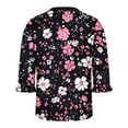 thumbnail image 5 of Cxenplz Women's Blouses 3/4 Sleeve Summer Dressy Print Tunic Tops Casual Trendy Going Out V Neck Blouse T-Shirts, 5 of 6