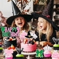 thumbnail image 5 of Witch and Princess Cake Topper 25Pcs Witch Princess Happy Birthday Cake Topper Dress Magic Hat Cupcake Toppers Green Pink Cake Decorations for Girls Fantasy Birthday Party Halloween Supplies, 5 of 7