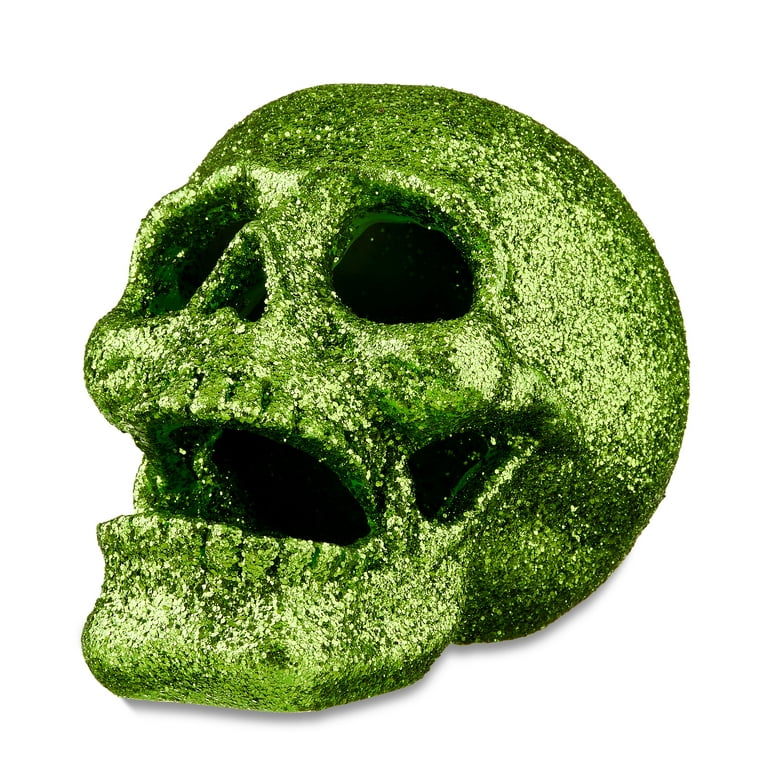 Green Flare Rhinestone Skull - Haus of Skulls