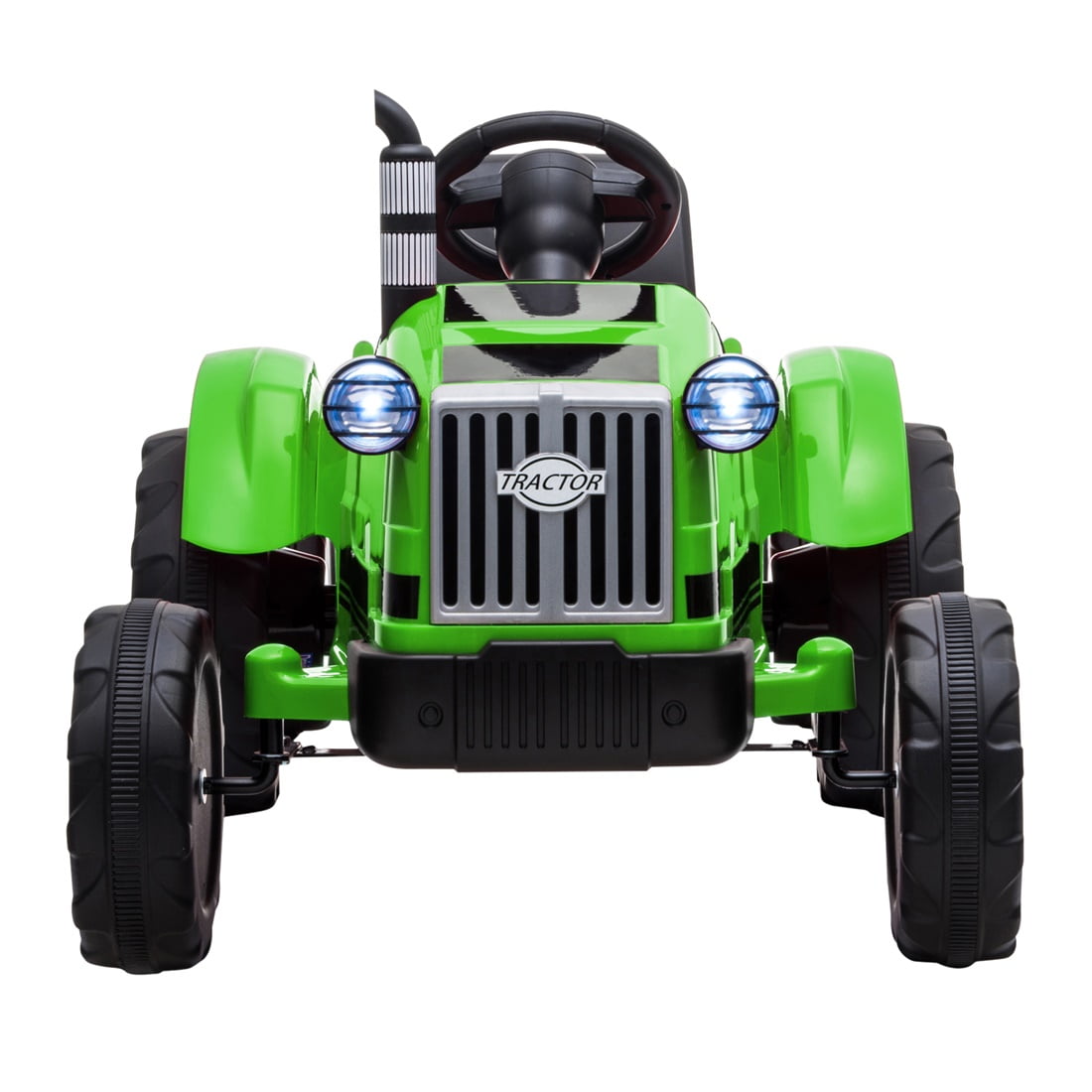 Ride on Tractor, Battery-Powered Toy Tractor with Trailer, 3-Gear-Shift Ground Loader Ride On with LED Lights and USB&Bluetooth, Green Ride on Tractor, Battery-Powered Toy Tractor with Trailer, 3-Gear-Shift Ground Loader Ride On with LED Lights and USB&Bluetooth, Green