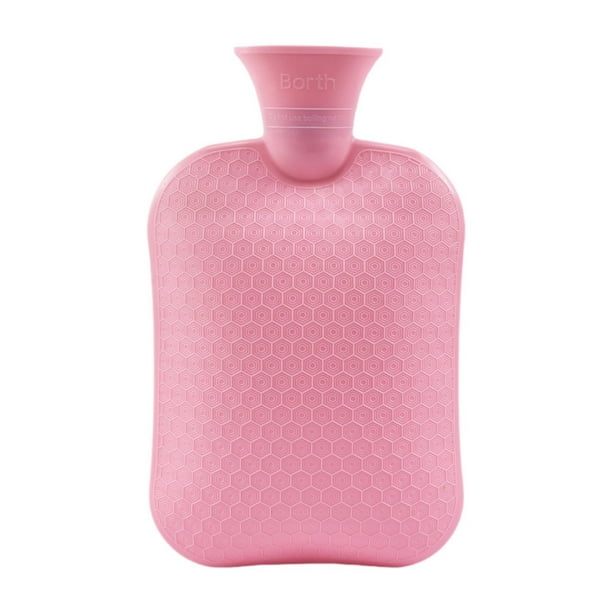 Bolsa de agua caliente para calentar manos y pies, práctica bolsa de agua caliente para invierno. Rosa