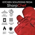 thumbnail image 2 of SharpChef Heat and Slip Resistant Silicone Oven Mitt and Pot Holder Set, Soft Cotton Lining, Waterproof, BPA-Free - Red, 2 of 6