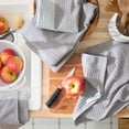thumbnail image 2 of TOWN & COUNTRY BASICS Basketweave Antimicrobial Terrycloth Kitchen Towel 4-Pack Set, Absorbent 100% Cotton, Machine Washable, Grey, 16"x28", 2 of 7