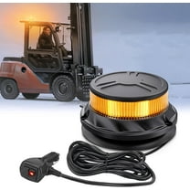 Nilight Amber Beacon Light 12V-24V Aluminum Base Flashing Safety Warning Lights Permanent & Magnet Mount Led Emergency Rotating Strobe Light for Forklift Truck Tractor UTV Snow Plow