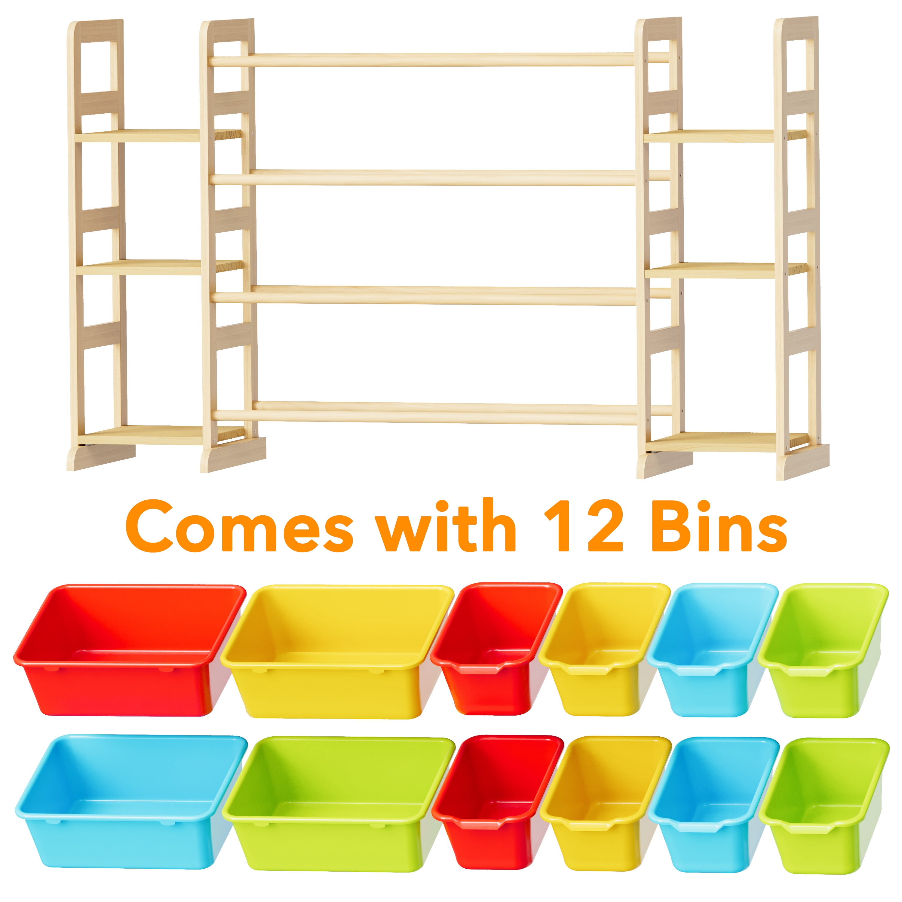 SpaceAid Toy Storage Organizer with 6 Shelves and 12 Bins, Multicolor