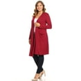 thumbnail image 2 of Pastel by Vivienne Women's Duster Cardigan Plus Size Burgundy XXX-Large, 2 of 4