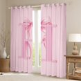 thumbnail image 2 of jejeloiu Letter H Monogrammed Curtains Pack of 2 (42x84 Each),Cartoon Ribbon Bowtie Curtains Blackout,Pink Bow Tie Bedroom Curtains For Girls,Microfiber Room Decorative, 2 of 6