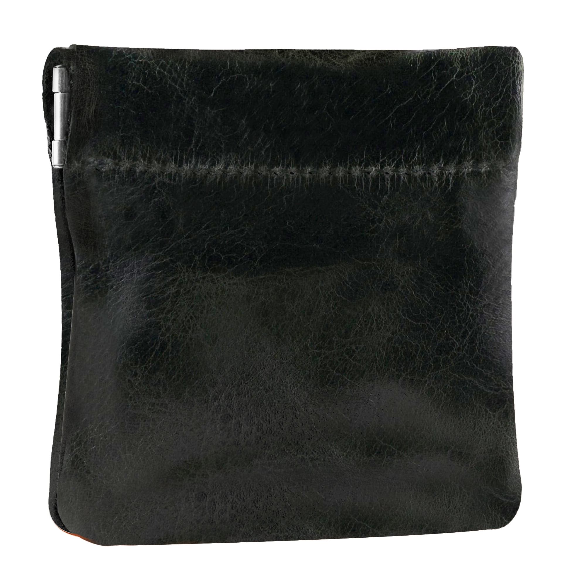 Classic Leather Squeeze Coin Purse change Holder For Men By Nabobb (Distressed Black (LIMITED