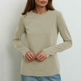 thumbnail image 5 of Wancir Womens Long Sleeve Stretch Crewneck Ribbed T-Shirt Fitted Casual Basic Tops, 5 of 5