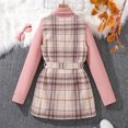thumbnail image 5 of BLTIBY Toddler Baby Girls Dress Cardigan Set Spring Fall Clothes Plaid Printed Sleeveless Blazer Dress Highneck Long Sleeve Knit Open Front Outfits Pink 12-13 Years, 5 of 9