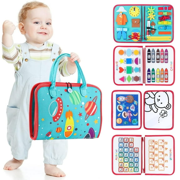 Busy Board Toys for Toddlers 1 2 Year Old - Montessori Learning Toys - Birthday Gift Toys for 3 4 5 Girls Boys