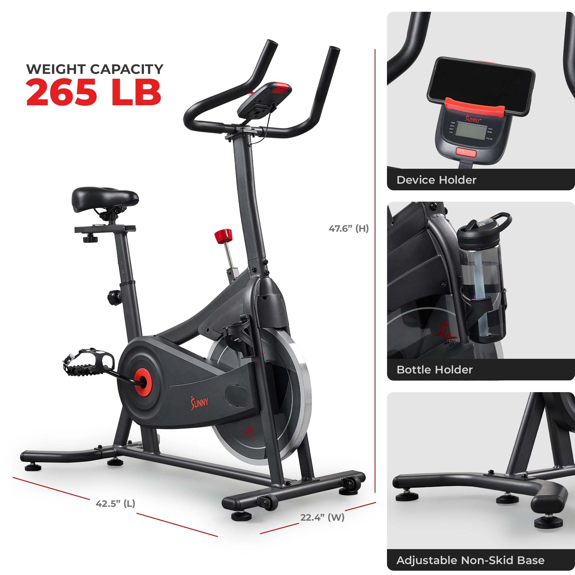 Sunny Health & Fitness ACTIVE 100 Smart Magnetic Cycling Exercise Bike - SF-B124066