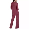 thumbnail image 3 of Max & Mia Women's 2-Piece Signature Hoodie Lounge Pajama Set (X-Large, Rosewood), 3 of 3